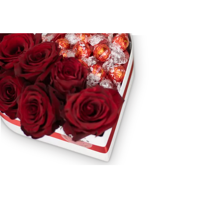 Box of flowers and candies